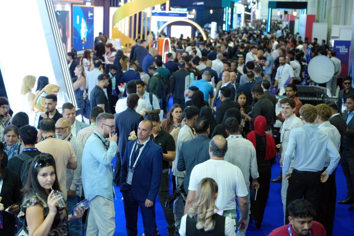 Crowds attending Forex Expo Dubai 2026 at Dubai World Trade Centre